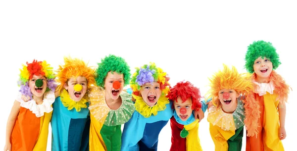 Забавные клоуны на вечеринке — стоковое фото