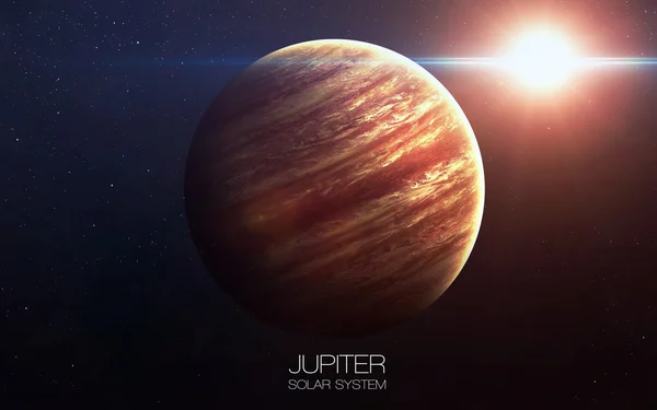 Юпитер - Высокое разрешение изображения представляет планеты солнечной системы. Это изображение элементы, предоставляемые Nasa — стоковое фото