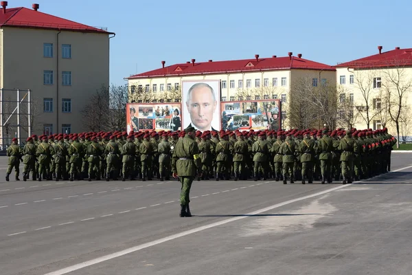 На плацу военного подразделения внутренних войск МВД России — стоковое фото