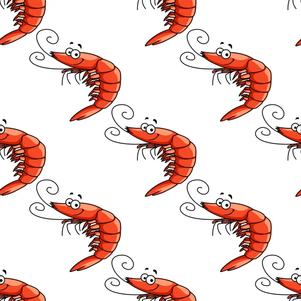 Мультфильм красные креветки бесшовные модели — стоковый вектор