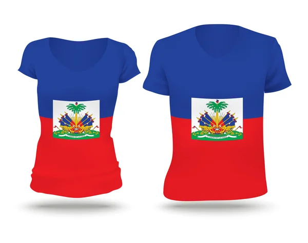 Флаг дизайн футболки Гаити — стоковый вектор