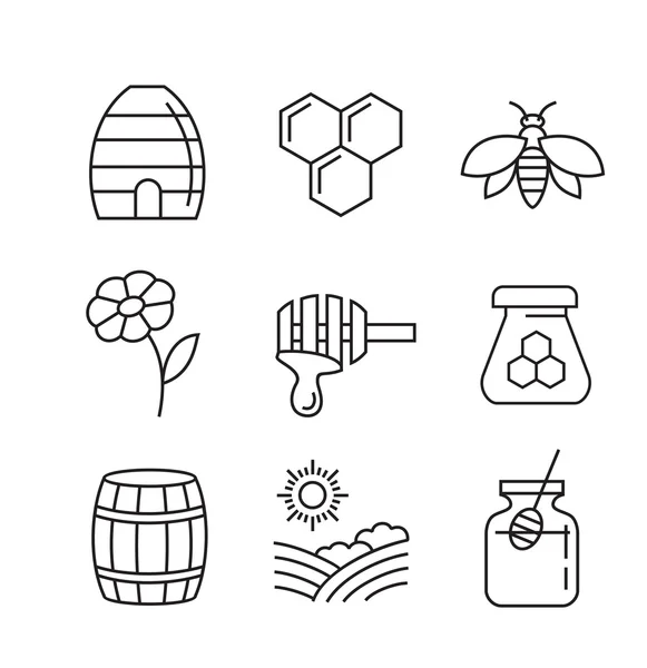 Плоские мед иконки — стоковый вектор
