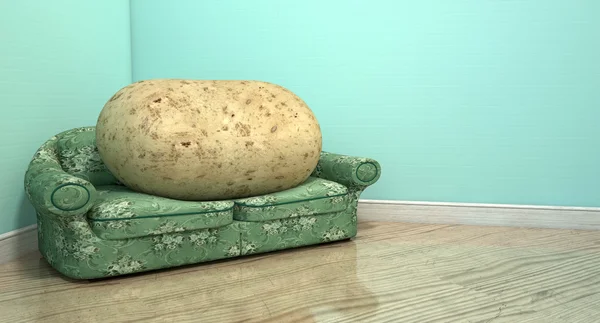 Лентяй на старом диване — стоковое фото