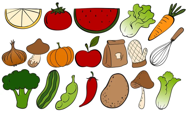 Фрукты и овощи — стоковый вектор