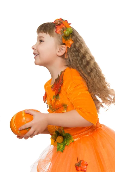 Девушка костюм Осень — стоковое фото