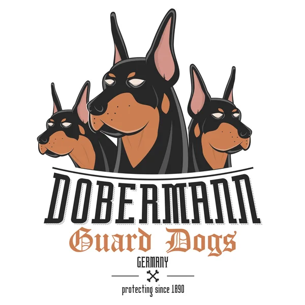 Доберман собака векторные иллюстрации — стоковый вектор