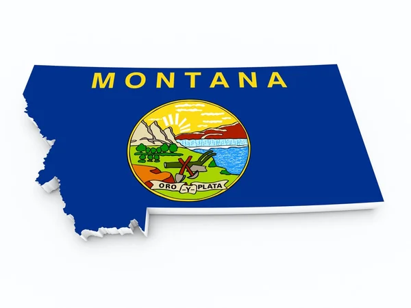 Флаг страны Монтана на карте 3d — стоковое фото