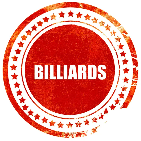 Billiards sign background, grunge red rubber stamp on a solid wh — стоковое фото