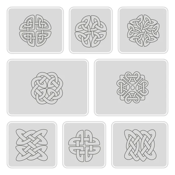Монохромный иконки с кельтского искусства и этнические украшения — стоковый вектор