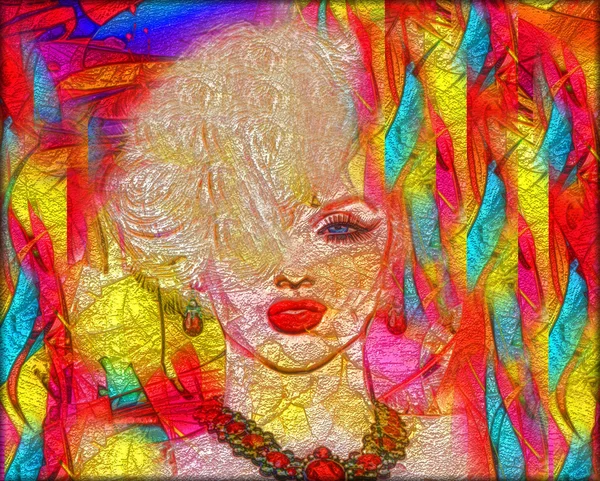 Абстрактные блондинка, красочные брызги краски — стоковое фото
