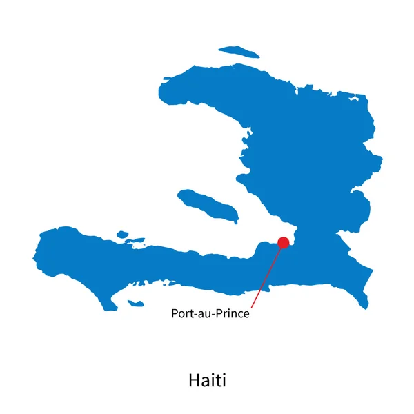 Подробная Векторная карта Гаити и столица город Пренса — стоковый вектор