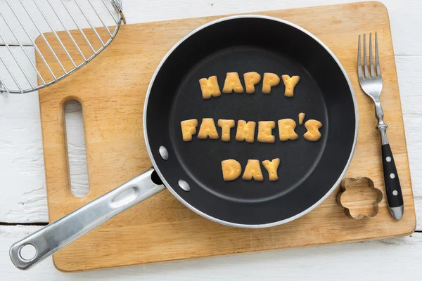 Cookie печенье слово Счастливый День отца в сковородке — стоковое фото