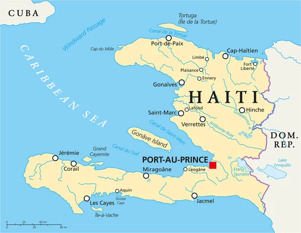 Политическая карта Гаити — стоковый вектор