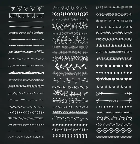 Векторный декоративный рисованной разделители, линия границы — стоковый вектор