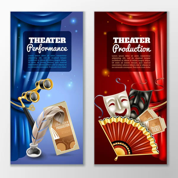 Комплект баннеров театр — стоковый вектор