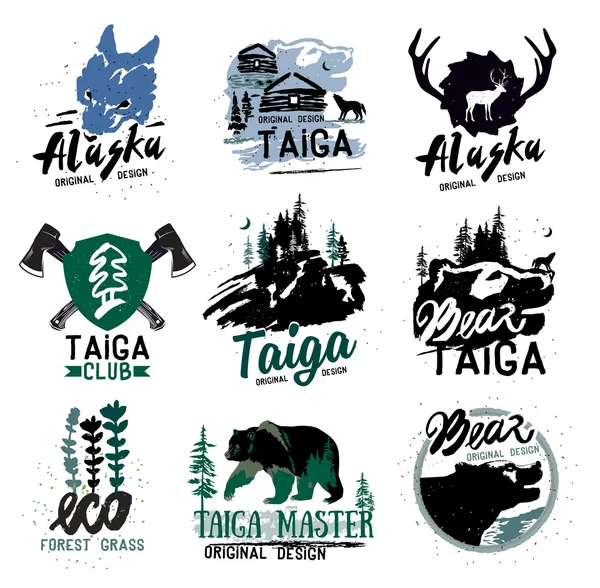 Taiga logo sign set — стоковый вектор