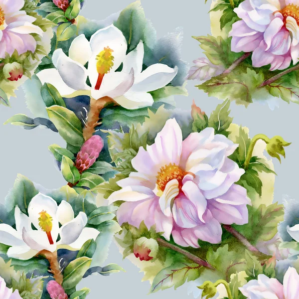 Хризантемы и образец магнолий — стоковое фото