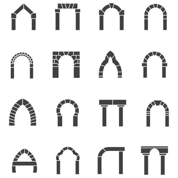 Черная векторная коллекция символов арок — стоковый вектор