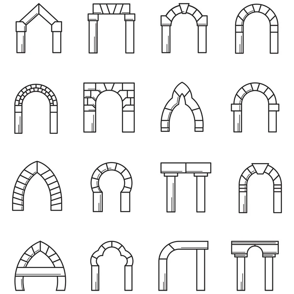 Векторная коллекция символов черного пятна арок — стоковый вектор
