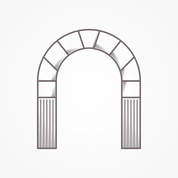 Плоская полукруглая арка дизайна линии — стоковый вектор