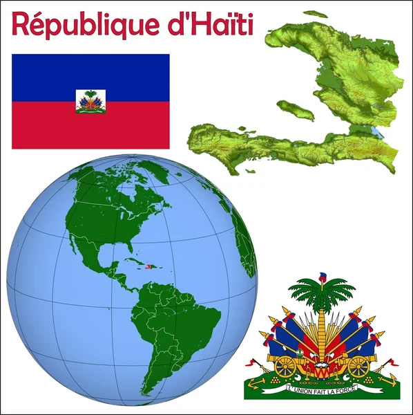 Гаити карта расположения глобус — стоковый вектор