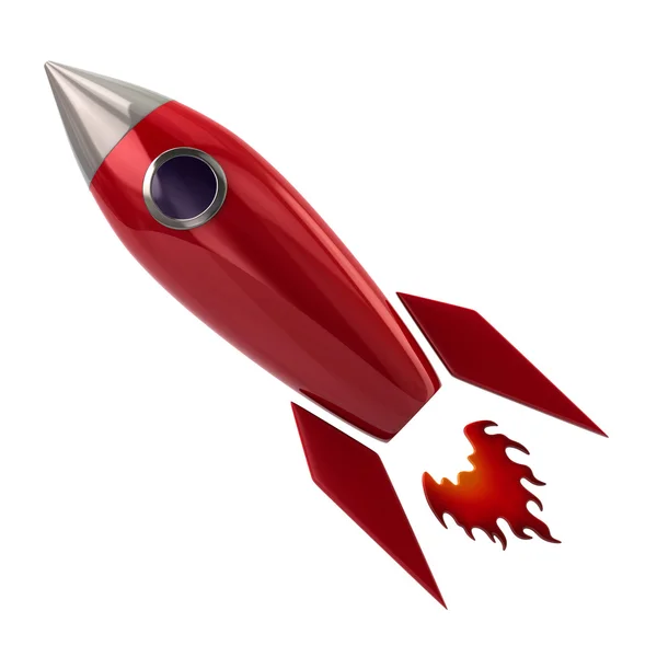 Летающая космическая ракета — стоковое фото