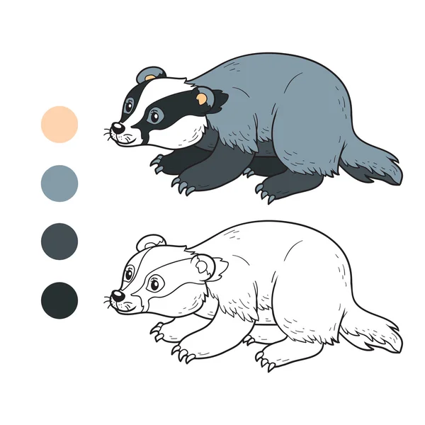 Coloring book (badger) — стоковый вектор