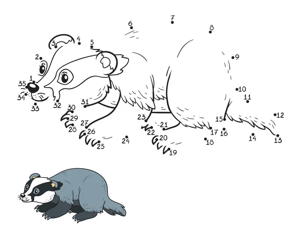 Numbers game for children (badger) — стоковый вектор