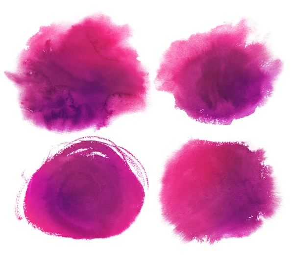 Фиолетовые пятна Акварель коллекция — стоковое фото