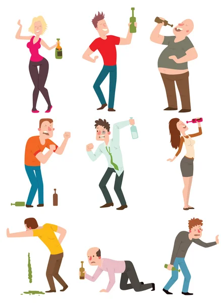 Drunk people vector illustration. — стоковый вектор