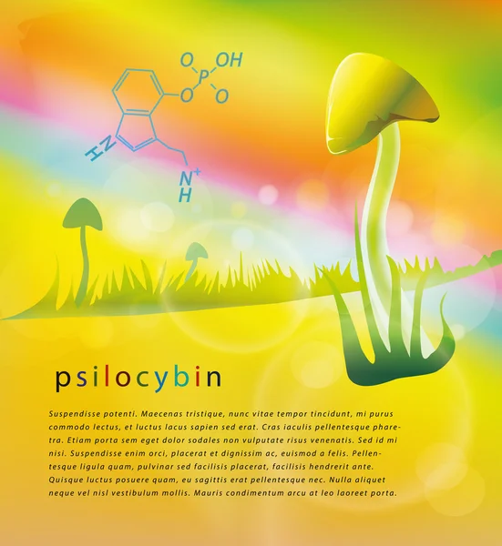 Волшебный психоделический гриб — стоковый вектор