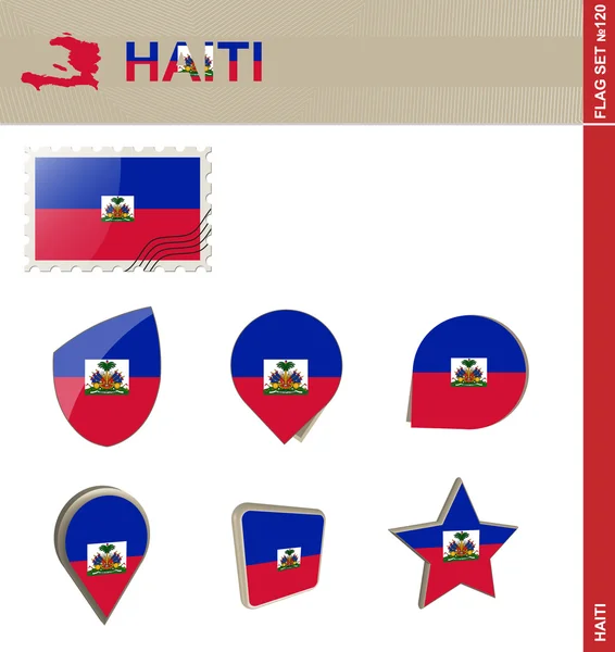 Гаити установлен флаг, флаг установлен 120 — стоковый вектор