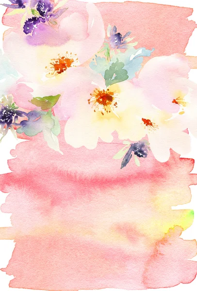 Поздравительная открытка с цветами — стоковое фото