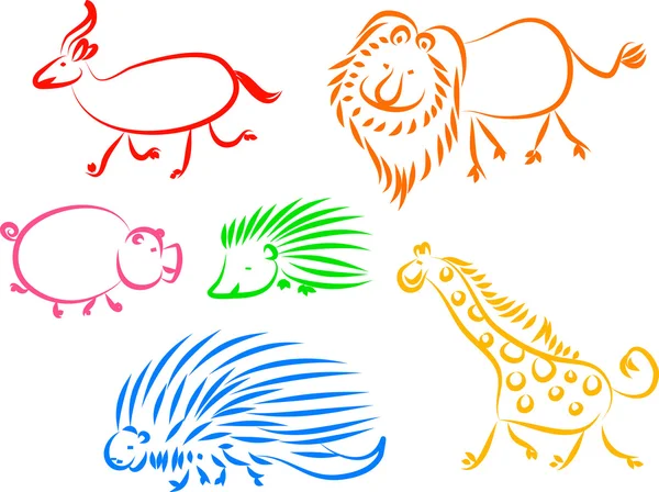 Иллюстрации животных иконы — стоковый вектор