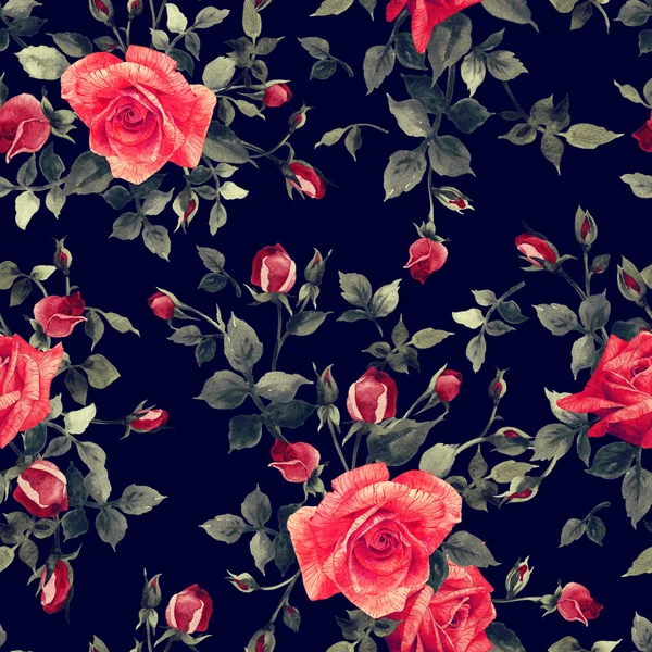 Цветочный узор с красными розами — стоковое фото