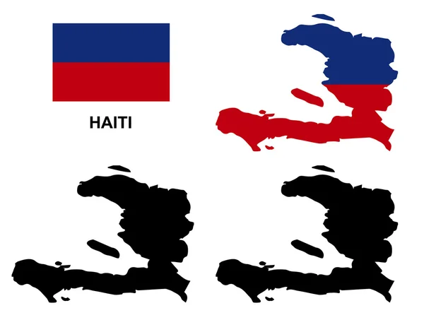 Гаити карта вектор, Гаити флаг вектор, изоляции Гаити — стоковый вектор