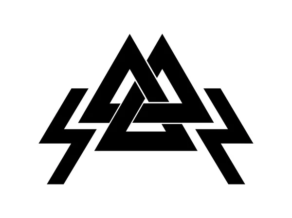 Valknut является символом в мире конца дерева Иггдрасиль. Знак бога Одина. Это относится к скандинавской культуры — стоковый вектор