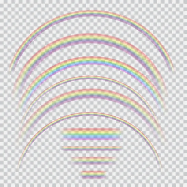 Векторный набор различных реалистичные прозрачной радуг — стоковый вектор