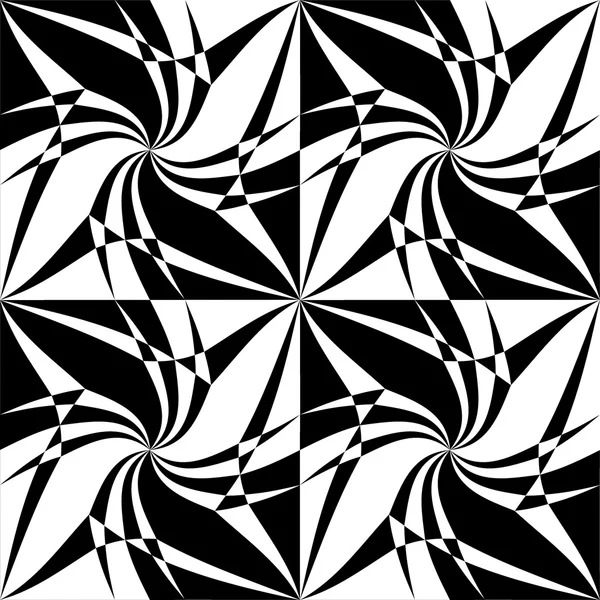 Вектор современной бесшовной геометрии шаблон trippy, черный и белый абстрактные геометрические фон, подушка печати, монохромный ретро текстур, hipster моды дизайн — стоковый вектор