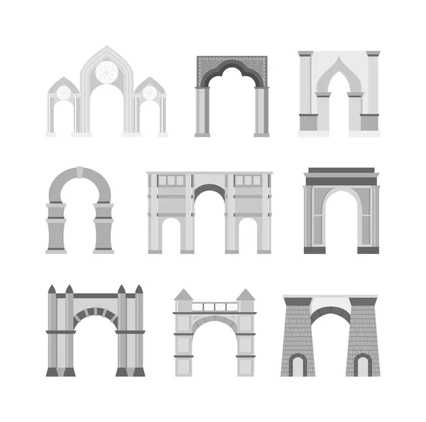 Arch vector set isolated on white — стоковый вектор