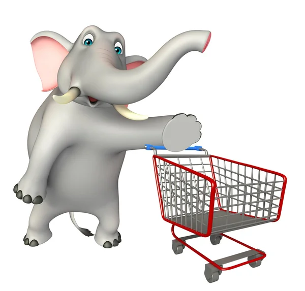 Слон мультфильм характер с тележки — стоковое фото