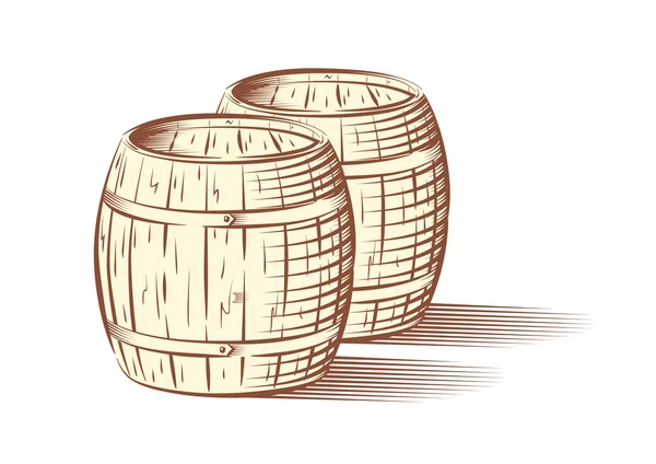 Пиво или вино бочки — стоковый вектор
