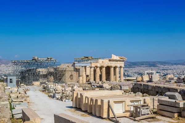 Руины храма Erechtheum на Акрополь в Афинах Стоковая Картинка