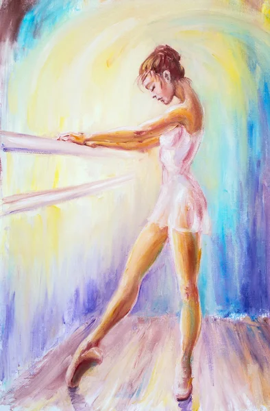 Красивая молодая балерина. живопись — стоковое фото