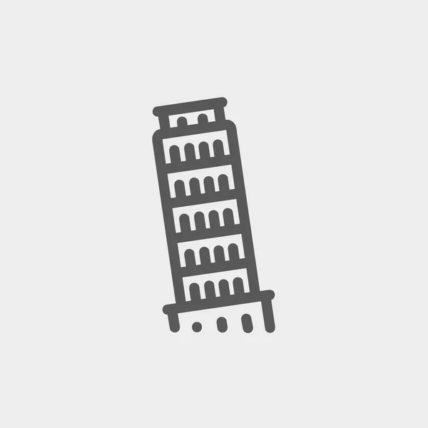 Значок тонкая линия Пизанская башня — стоковый вектор
