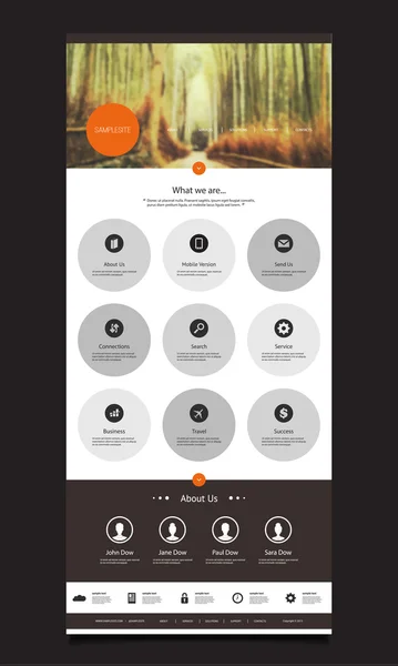 Комплект шаблон дизайн одной страницы веб-сайта для вашего бизнеса с пышными бамбуковый лес заголовок, тема эко концепции, природные изображения фона Векторная Графика