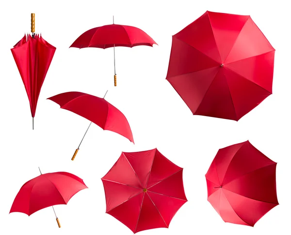 Красные зонты набор — стоковое фото
