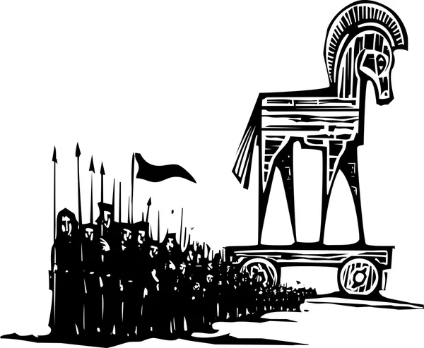 Троянский конь армия — стоковый вектор