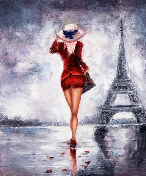 Женщина в Париже Стоковое Фото