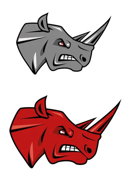 Злой носорог головы талисман дизайн Стоковая Иллюстрация